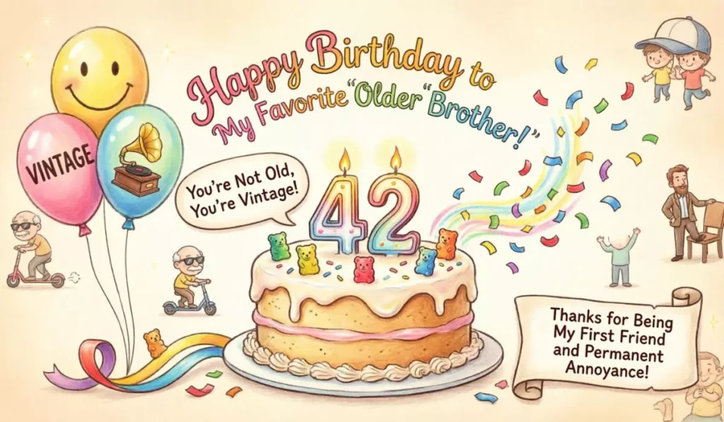 Short Funny Birthday Wishes for Older Brother