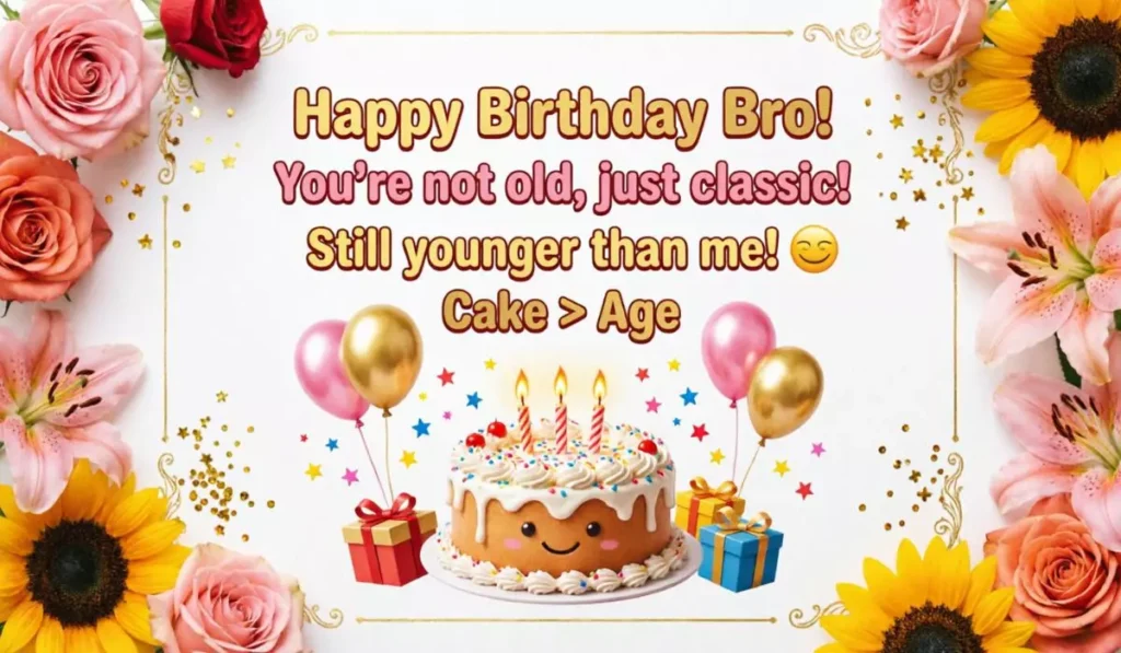 Very Short Funny Birthday Wishes for Brother